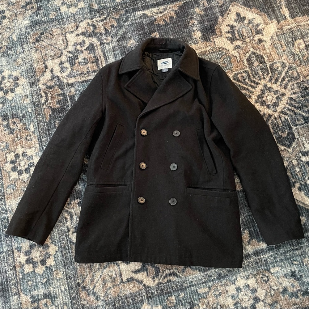 Old Navy Men’s Black Peacoat